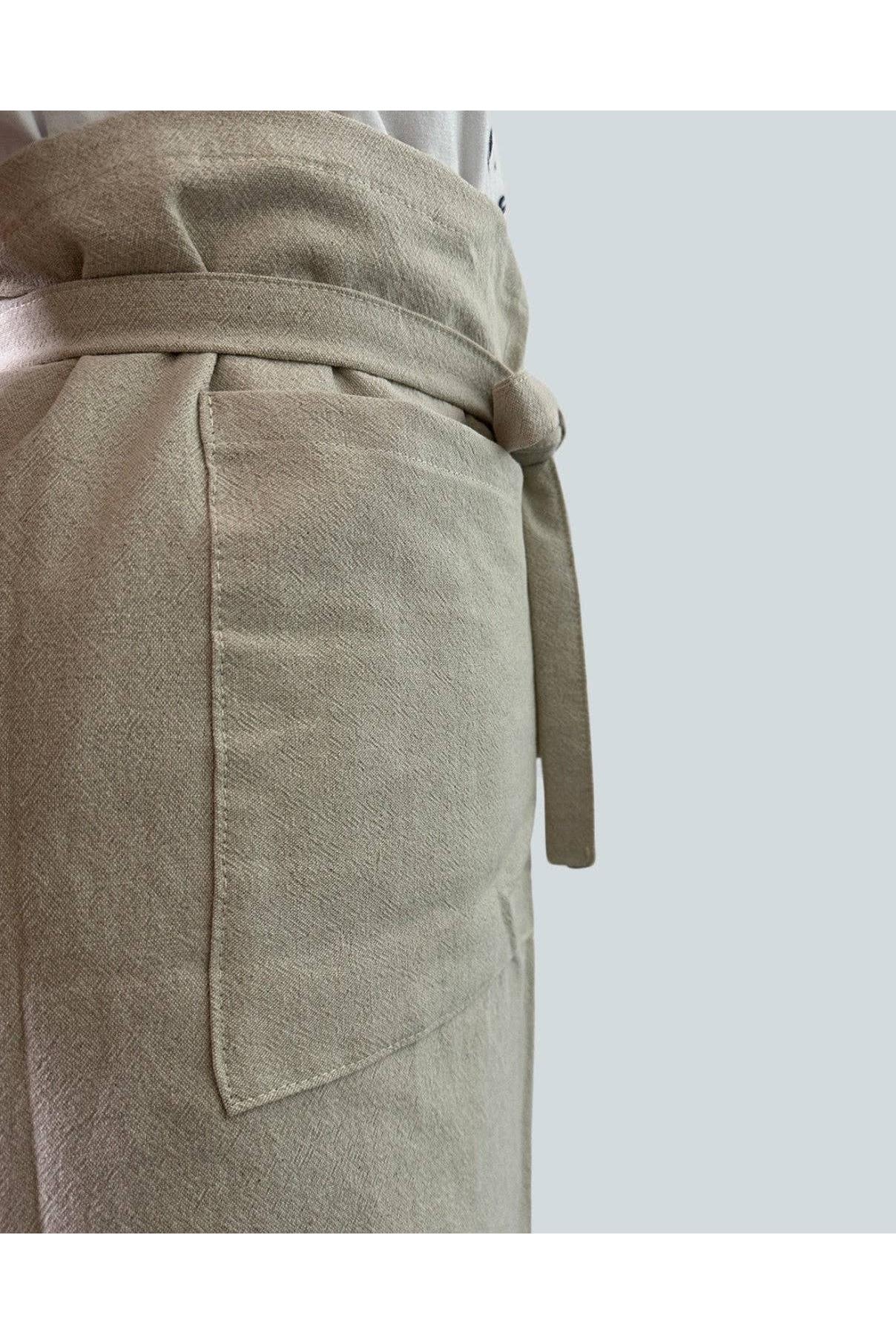 Linen Half Apron with Pockets