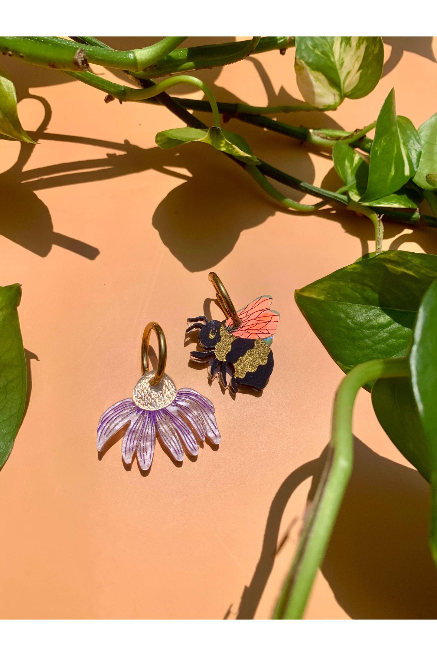Bee and Flower Earrings