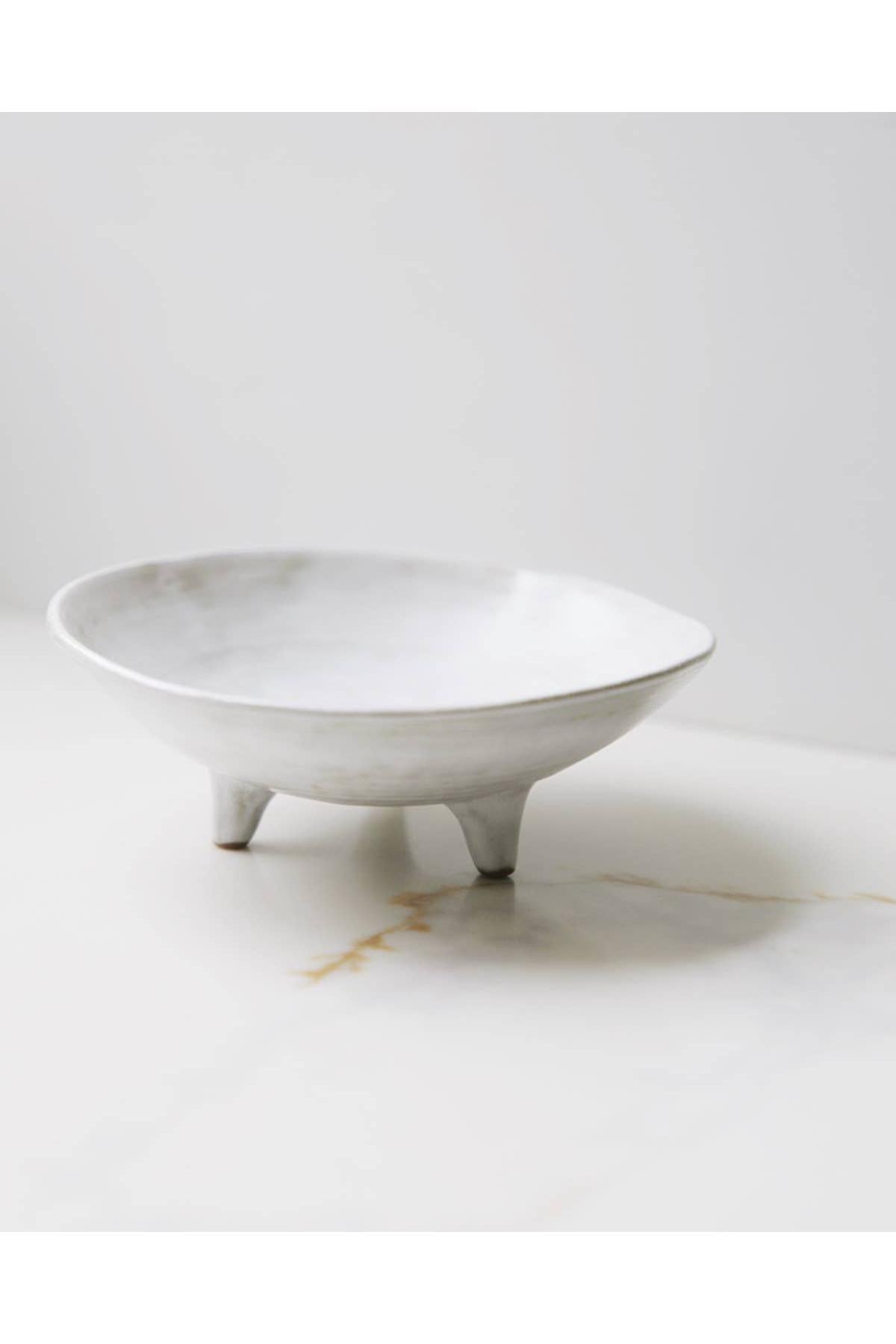 Footed Ceramic Display Bowl - Large