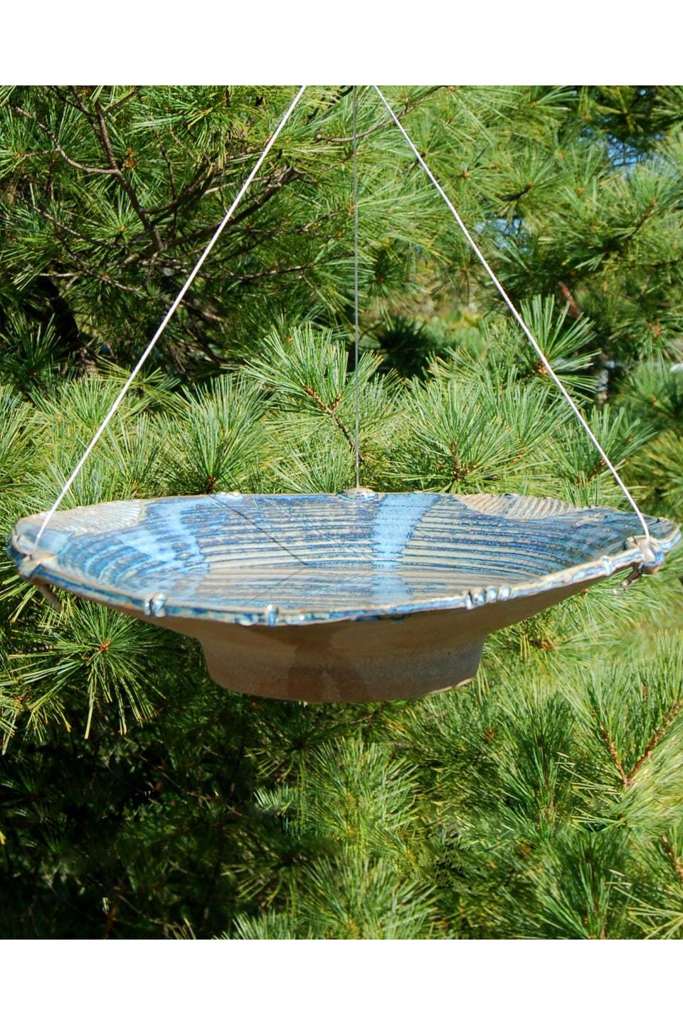 Ceramic Bird Bath, Large, French Blue
