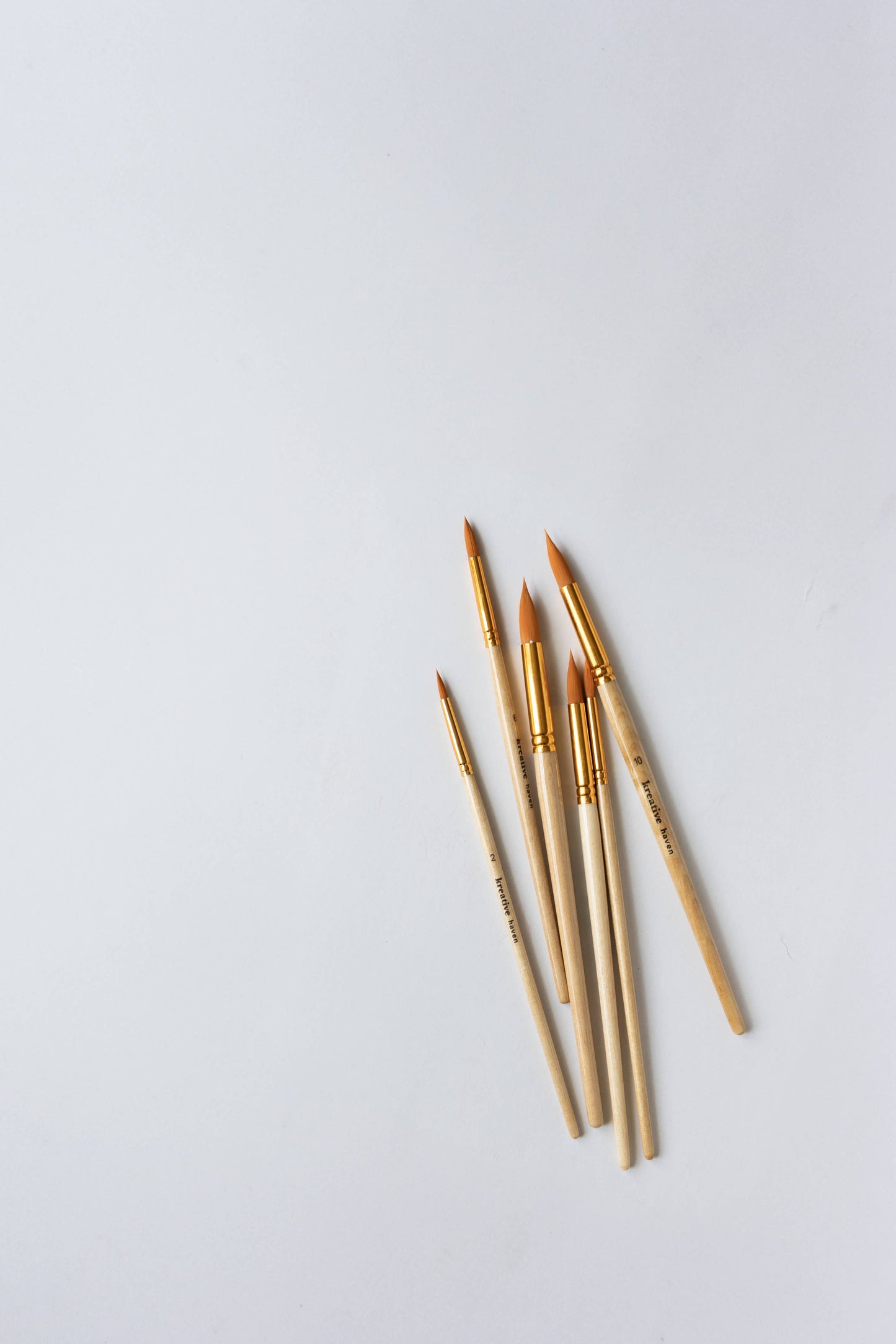 Round Tip Watercolor Brush Set -- 6 piece