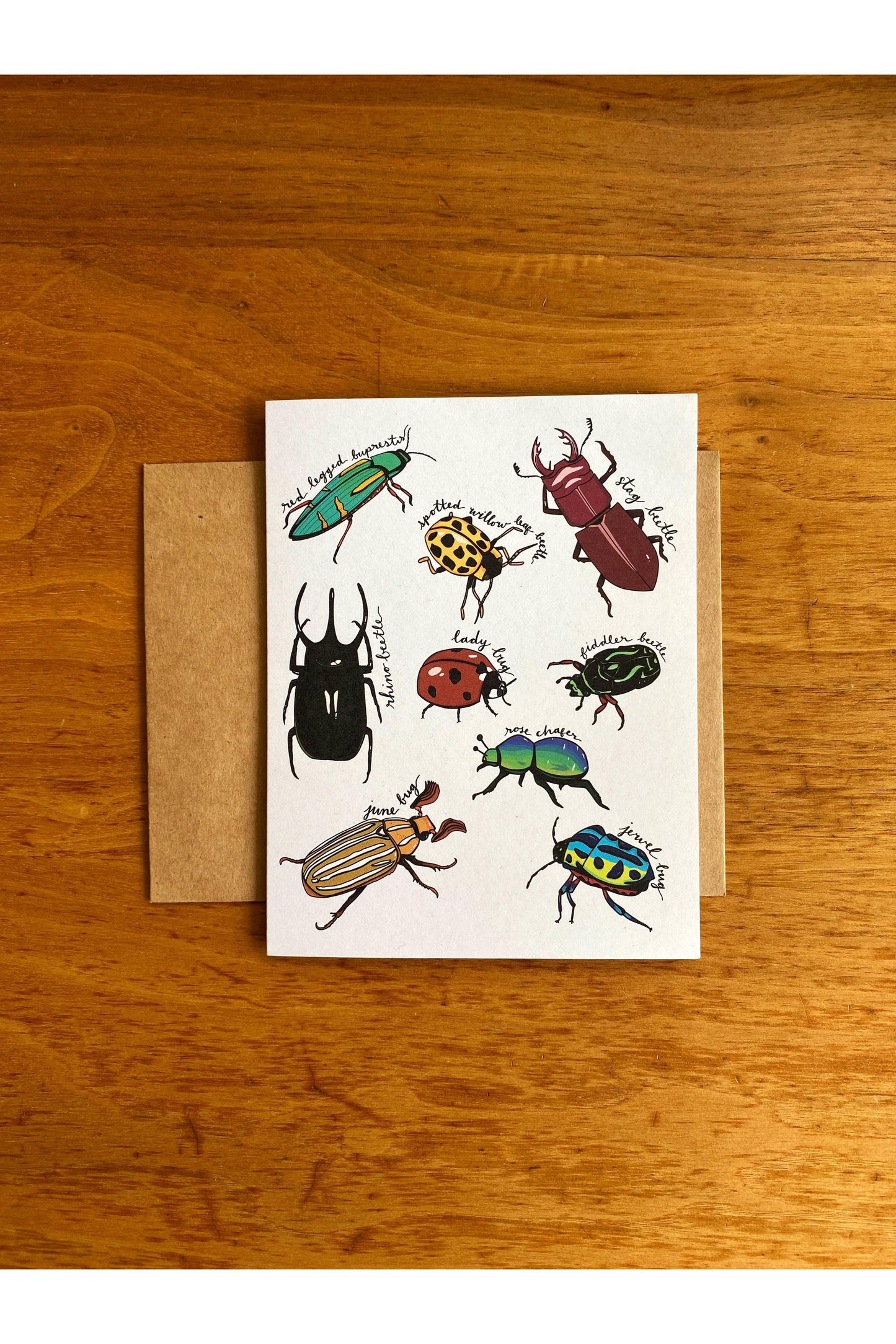 Watercolor Beetle Card