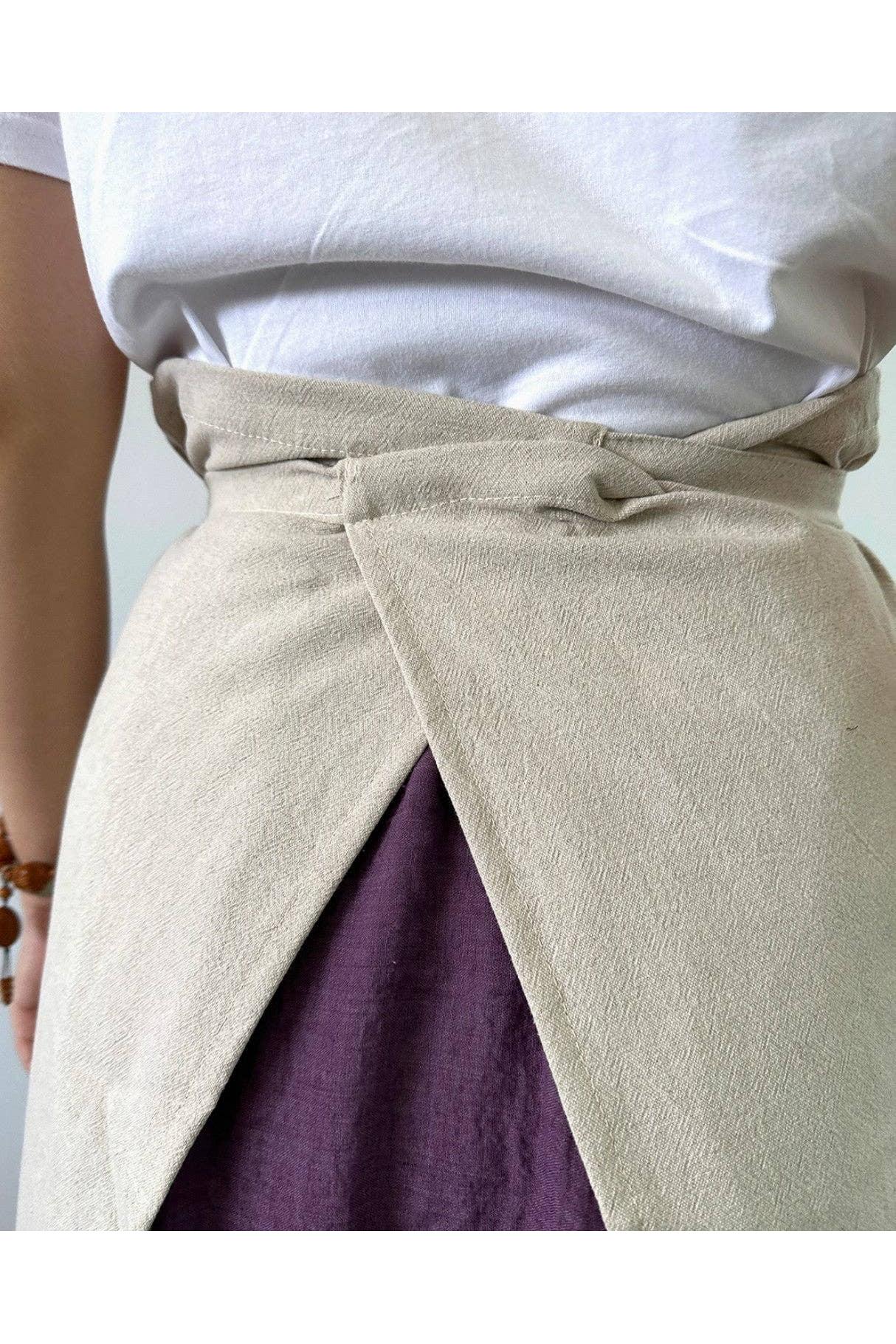 Linen Half Apron with Pockets