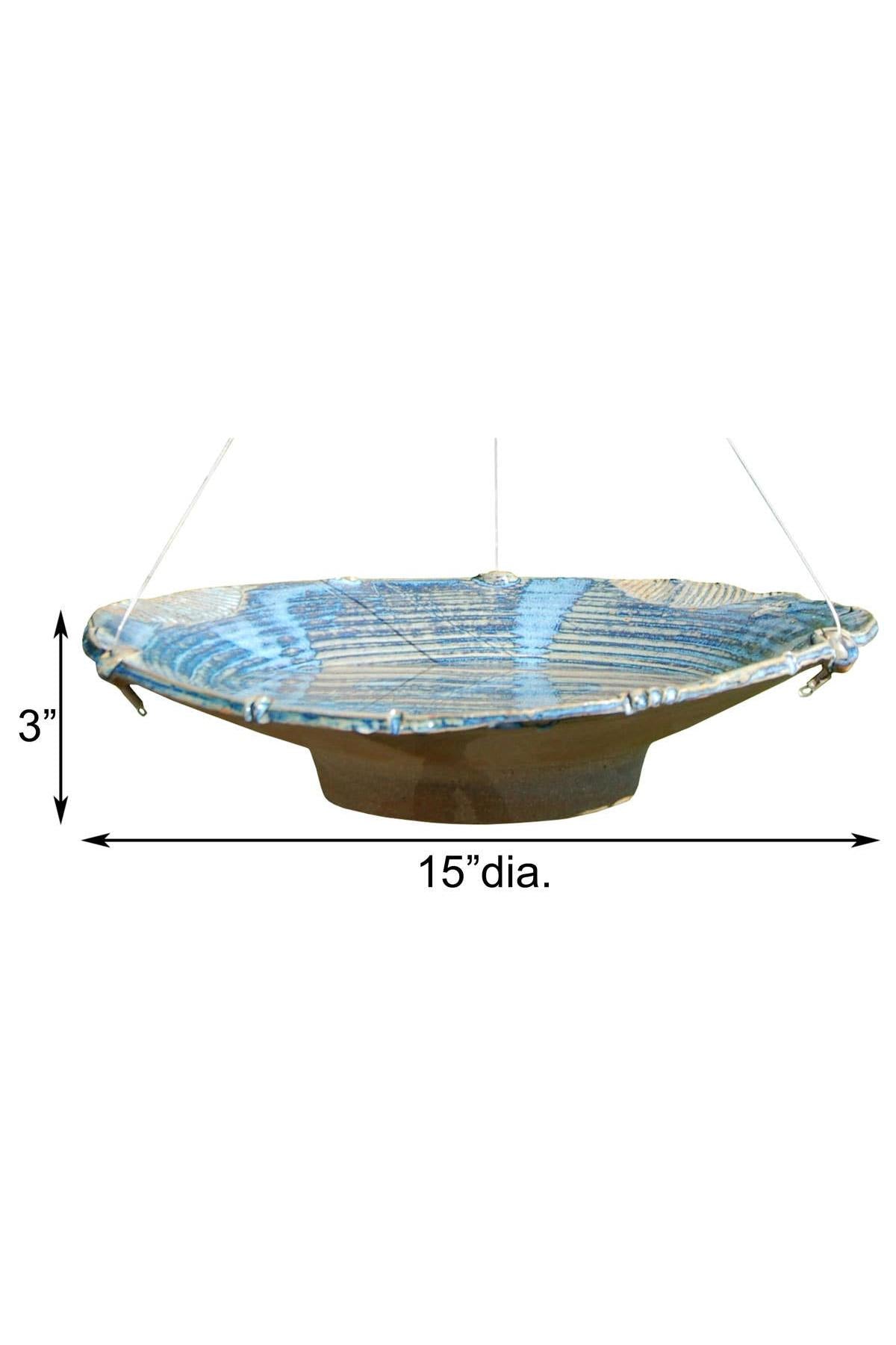 Ceramic Bird Bath, Large, French Blue