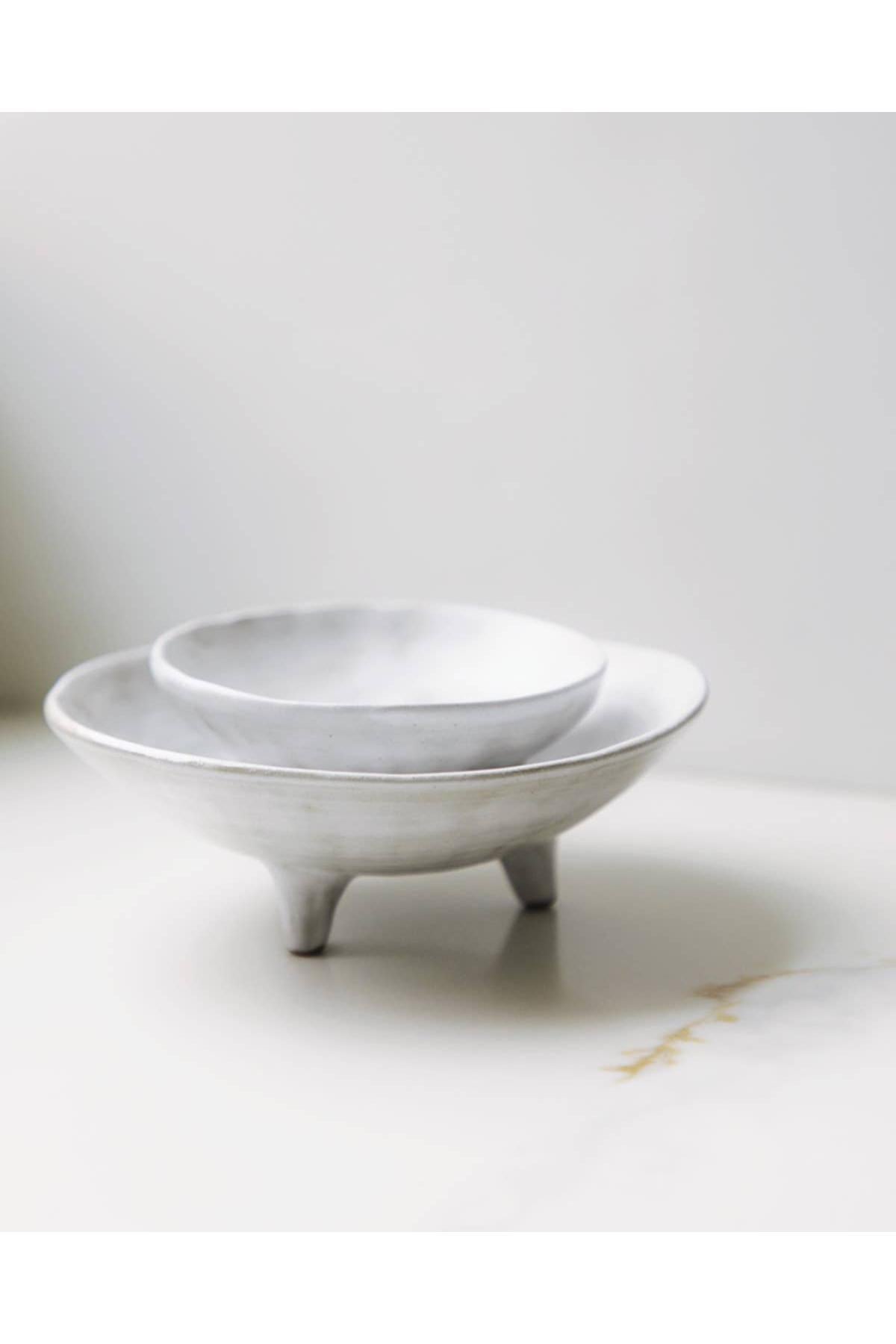 Footed Ceramic Display Bowl - Large