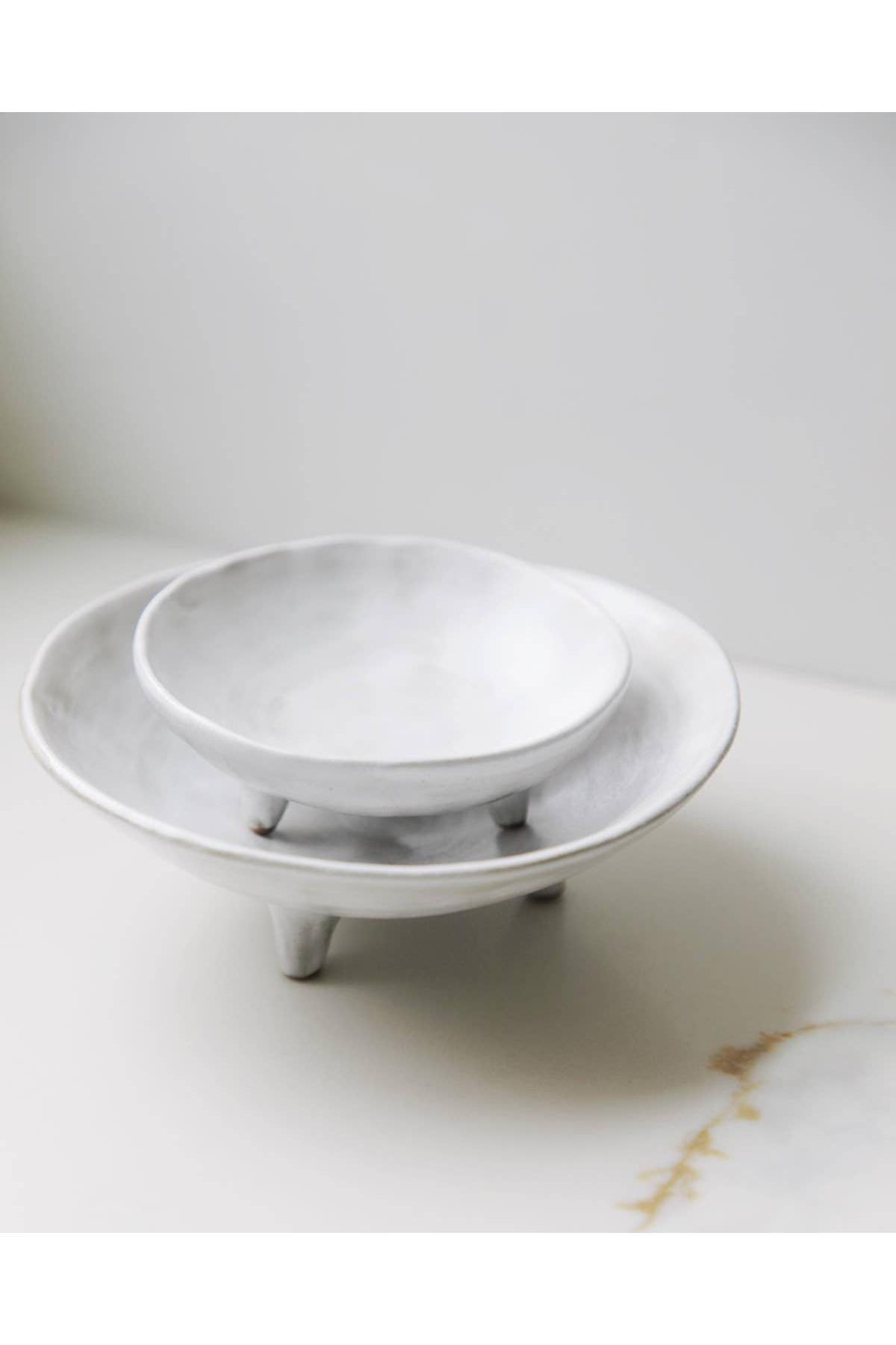 Footed Ceramic Display Bowl - Large