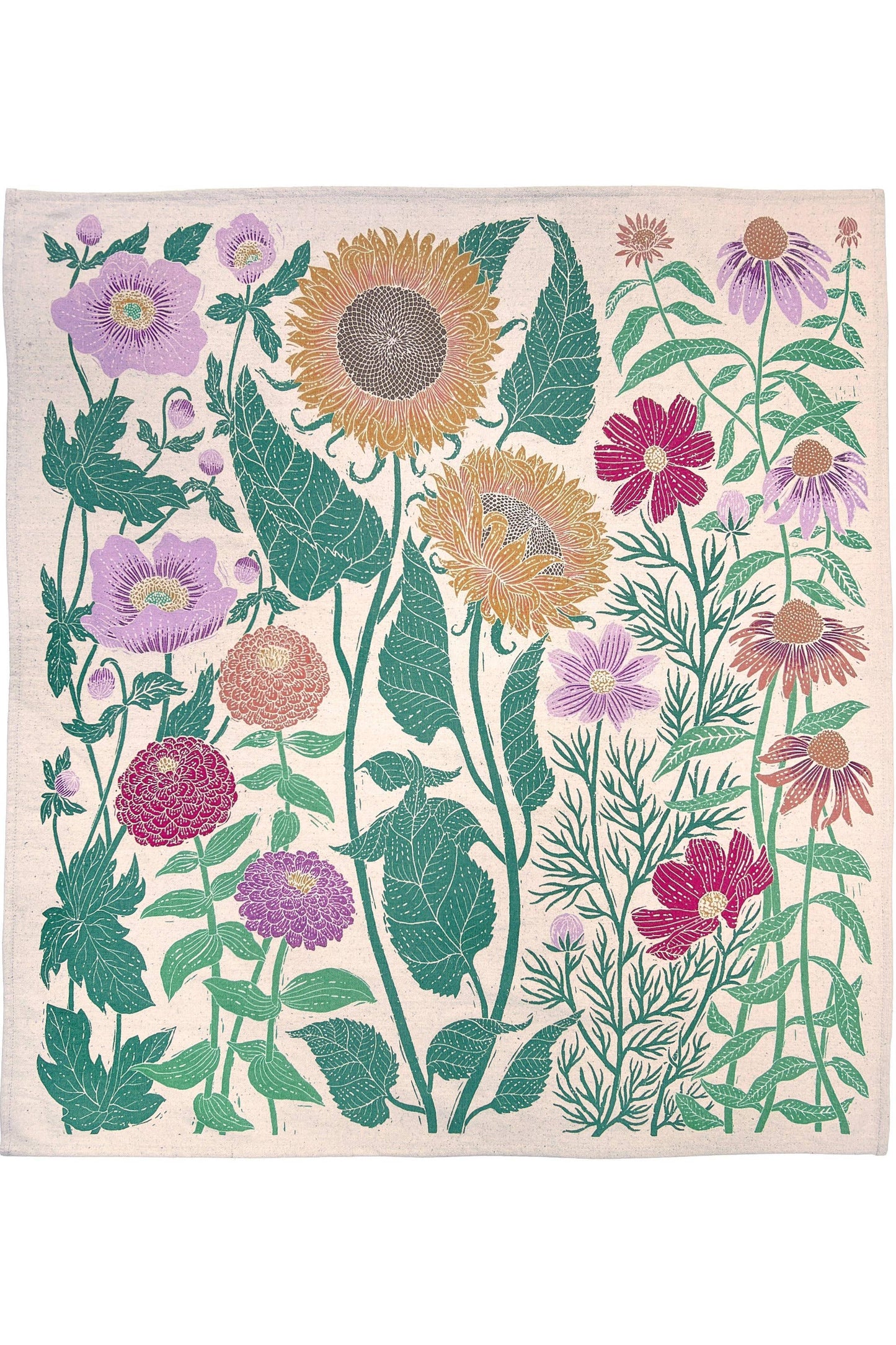 Organic Cotton Tea Towel - Summer Garden