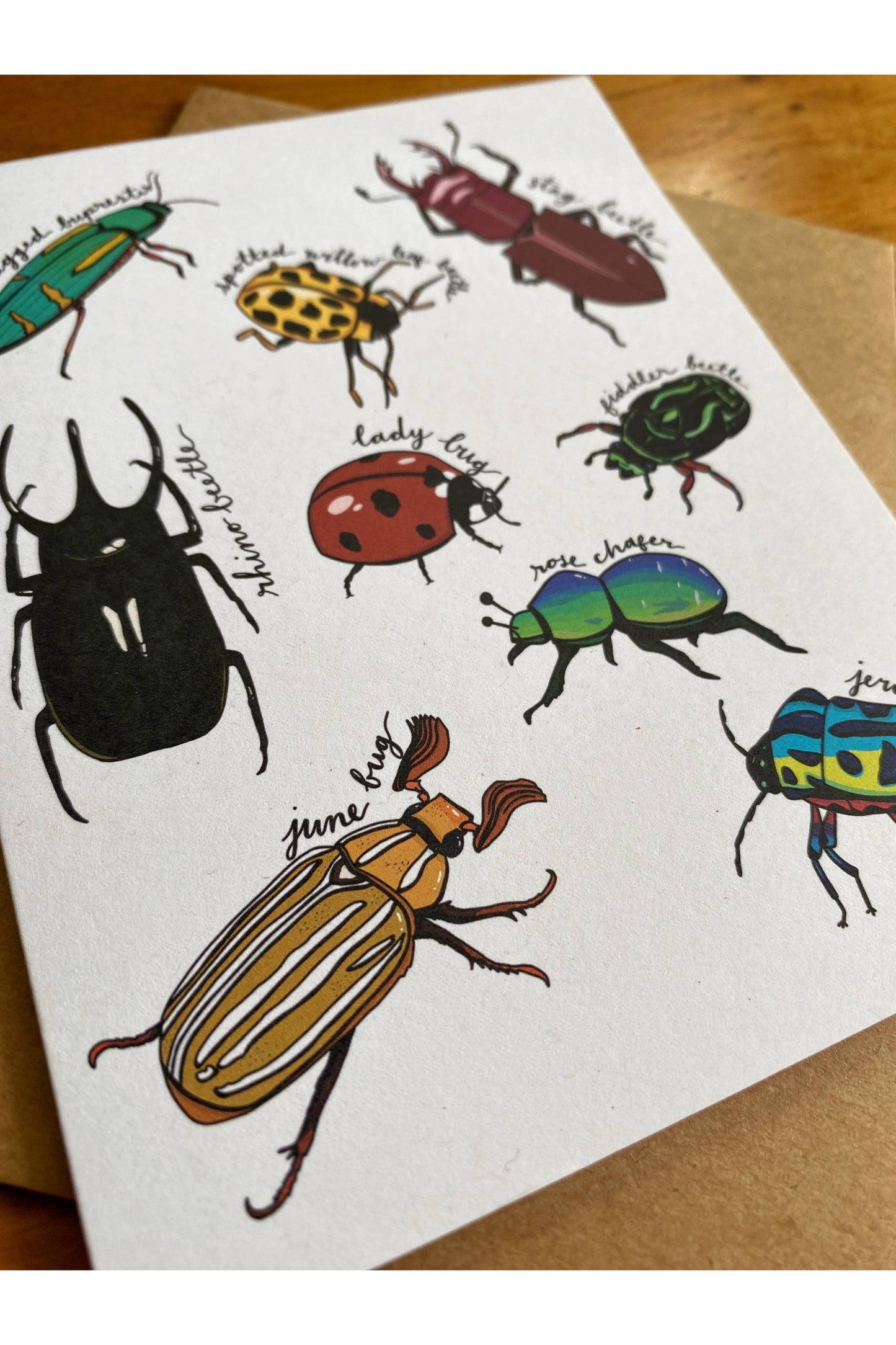 Watercolor Beetle Card