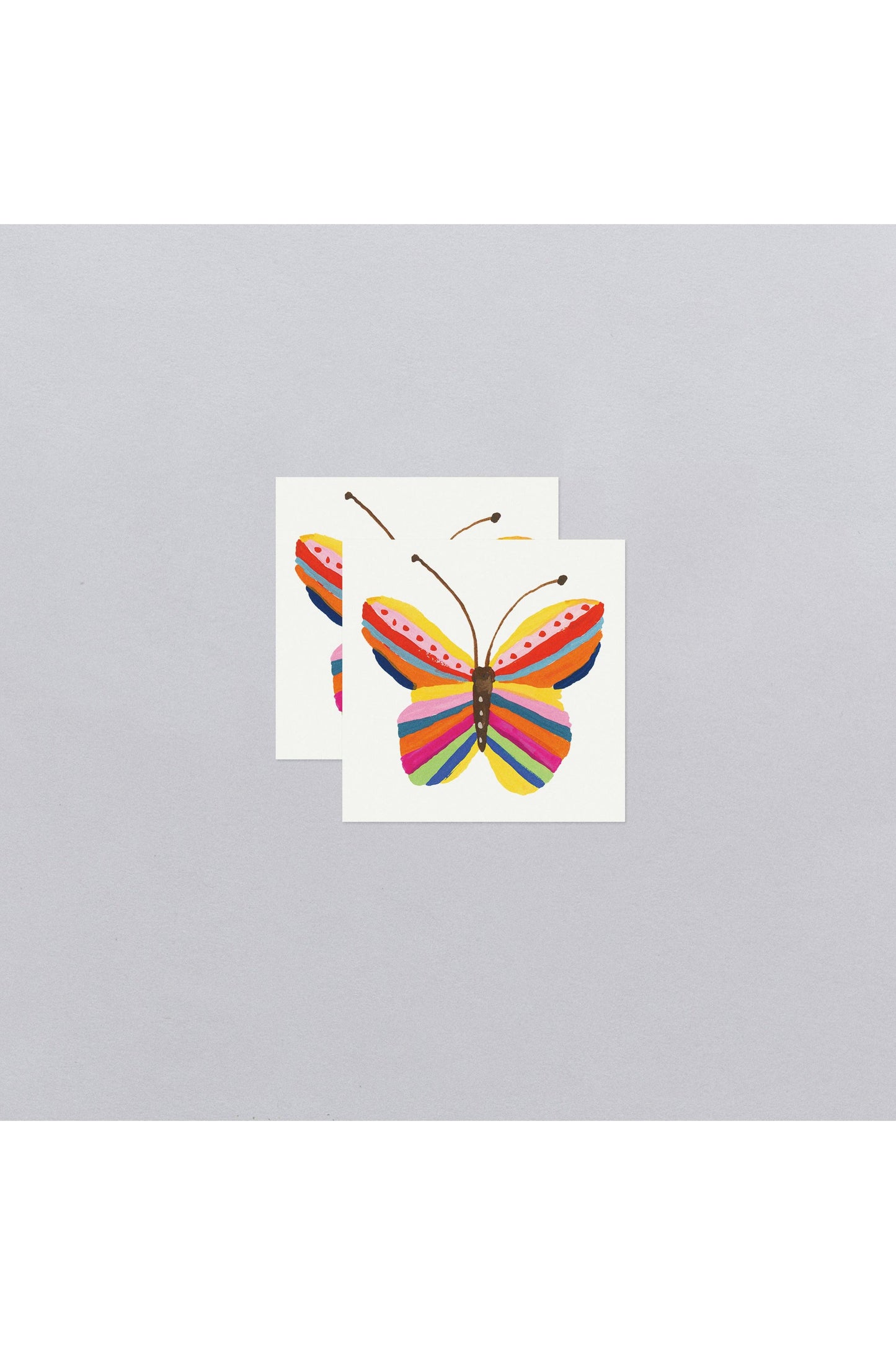 Rainbow Butterfly Tattoo Pair