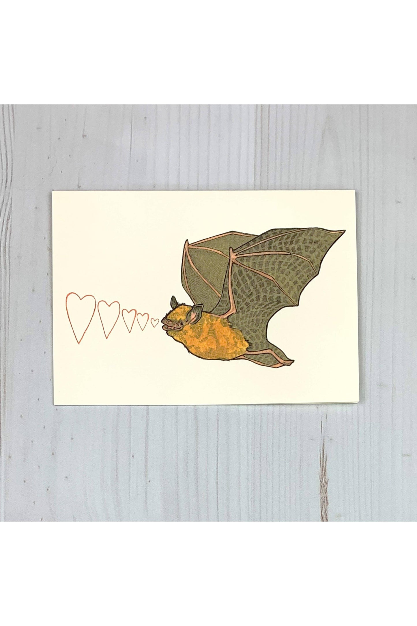 Bat Echolocation Love 5x7" Notecard