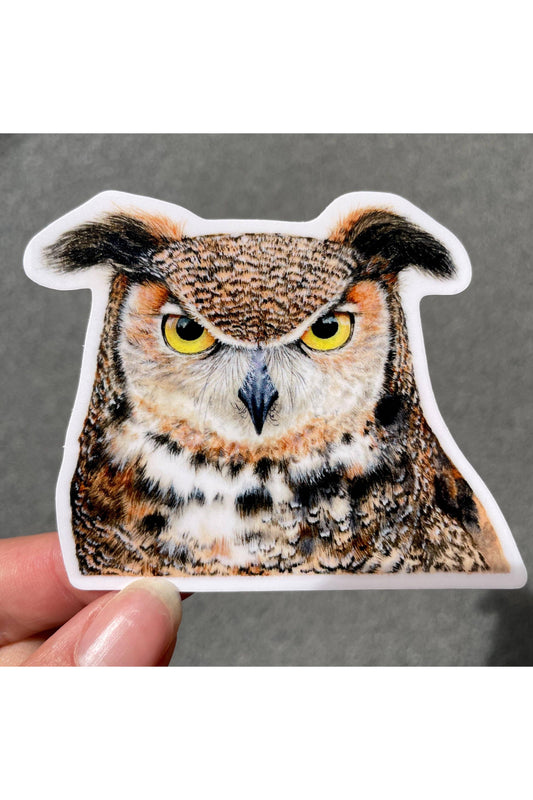 Great Horned Owl Waterproof Sticker