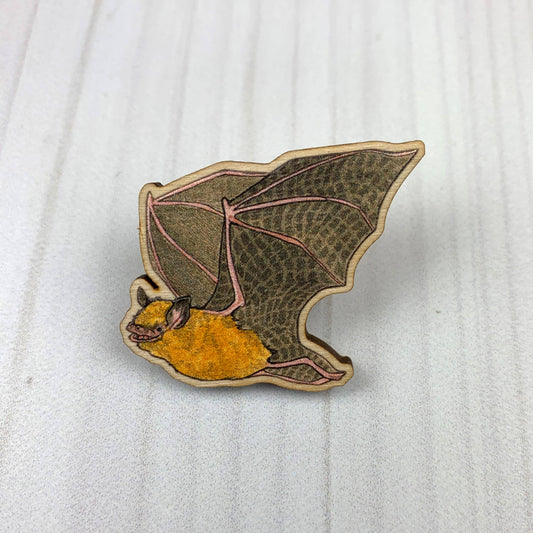 Happy Bat Wooden Pin