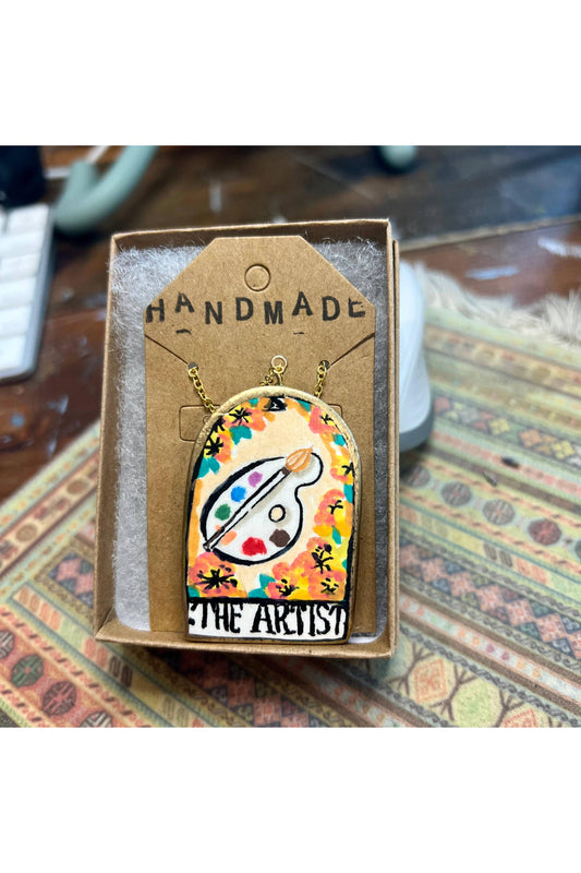 Handmade Clay Necklace- The Artist Tarot Card
