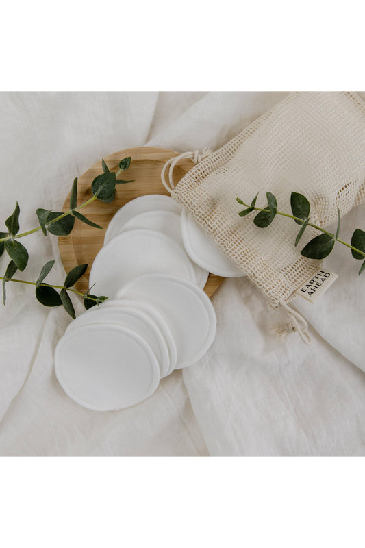 20 Reusable Bamboo Cotton Makeup Remover Rounds + Wash Bag