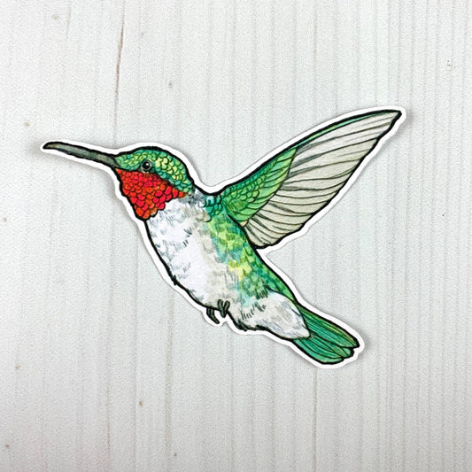 Ruby Throated Hummingbird Sticker