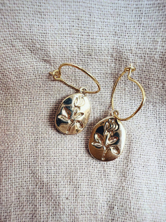 Floral Signet Earrings 