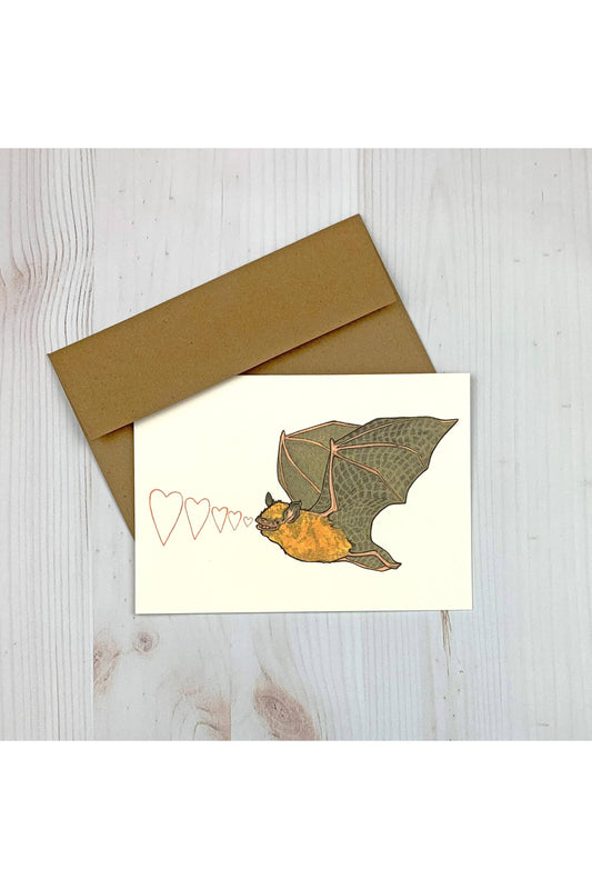 Bat Echolocation Love 5x7" Notecard