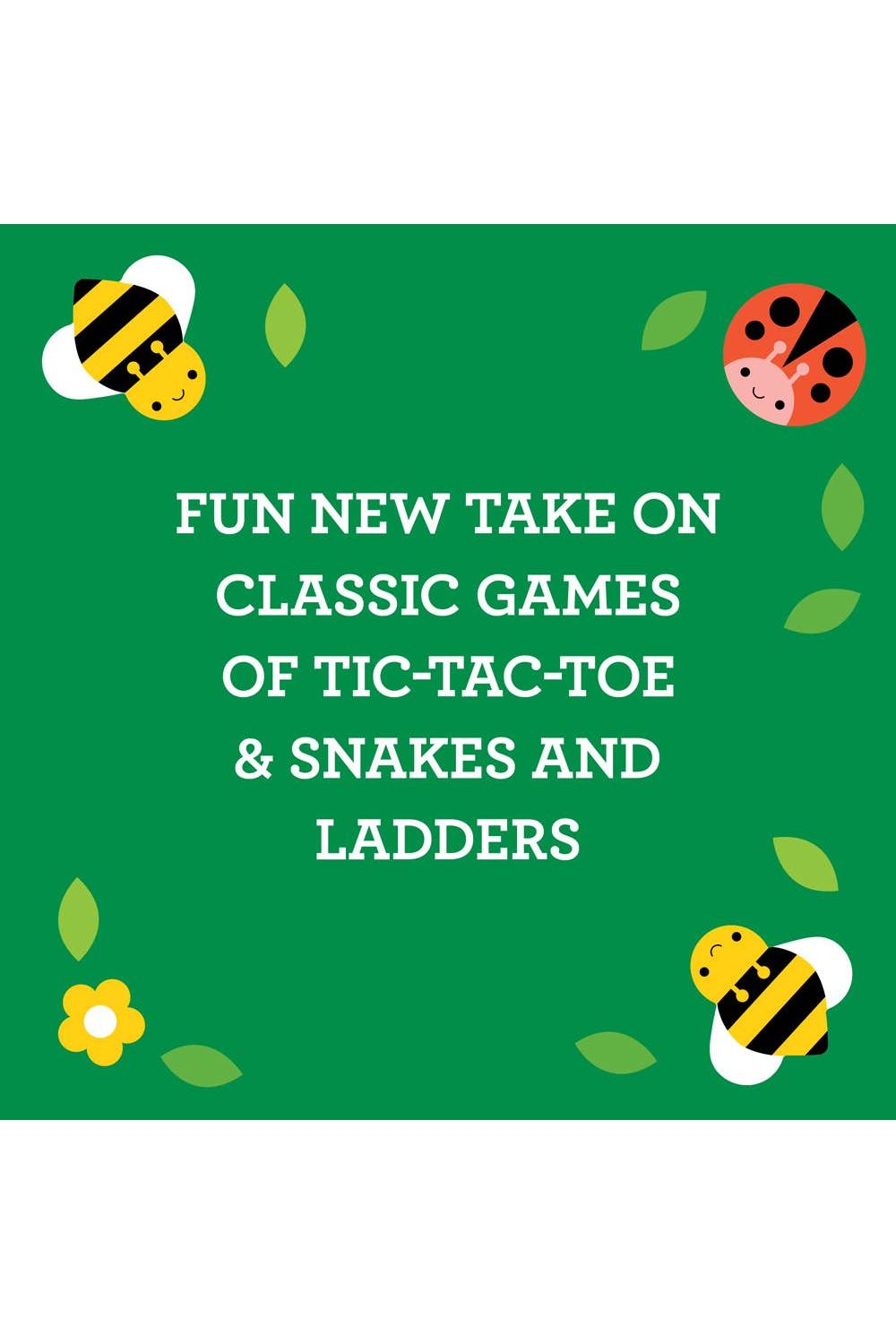 Bees & Bugs Travel Game Set – Tic-Tac-Toe + Snakes & Ladders