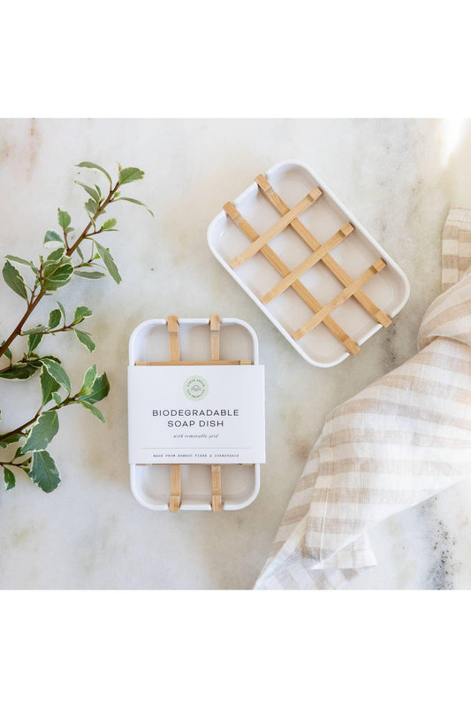 Biodegradable Soap Dish Tray - White