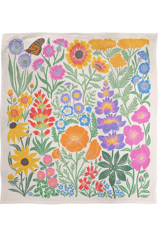 Organic Cotton Tea Towel - Wildflower