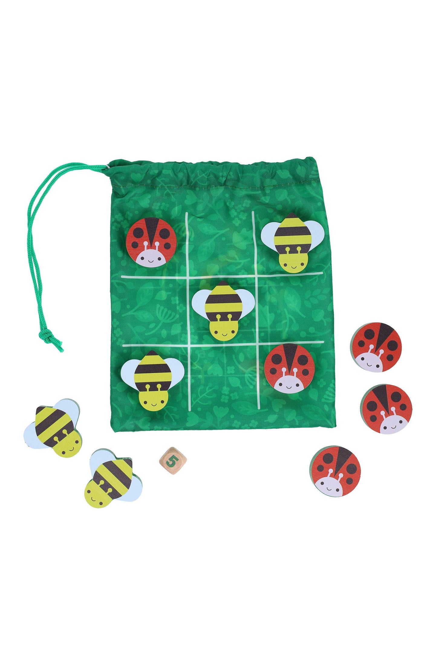 Bees & Bugs Travel Game Set – Tic-Tac-Toe + Snakes & Ladders