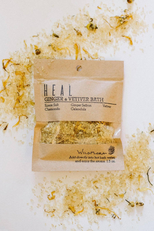 Single Splash Botanical Bath Salts - Ginger Vetiver