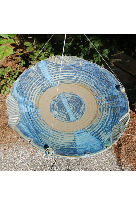 Ceramic Bird Bath, Large, French Blue