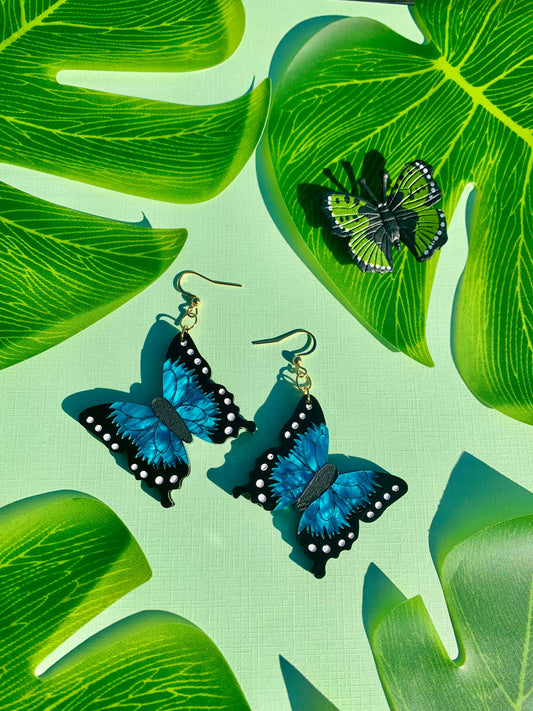 Blue Morpho Butterfly Earrings 🦋 
