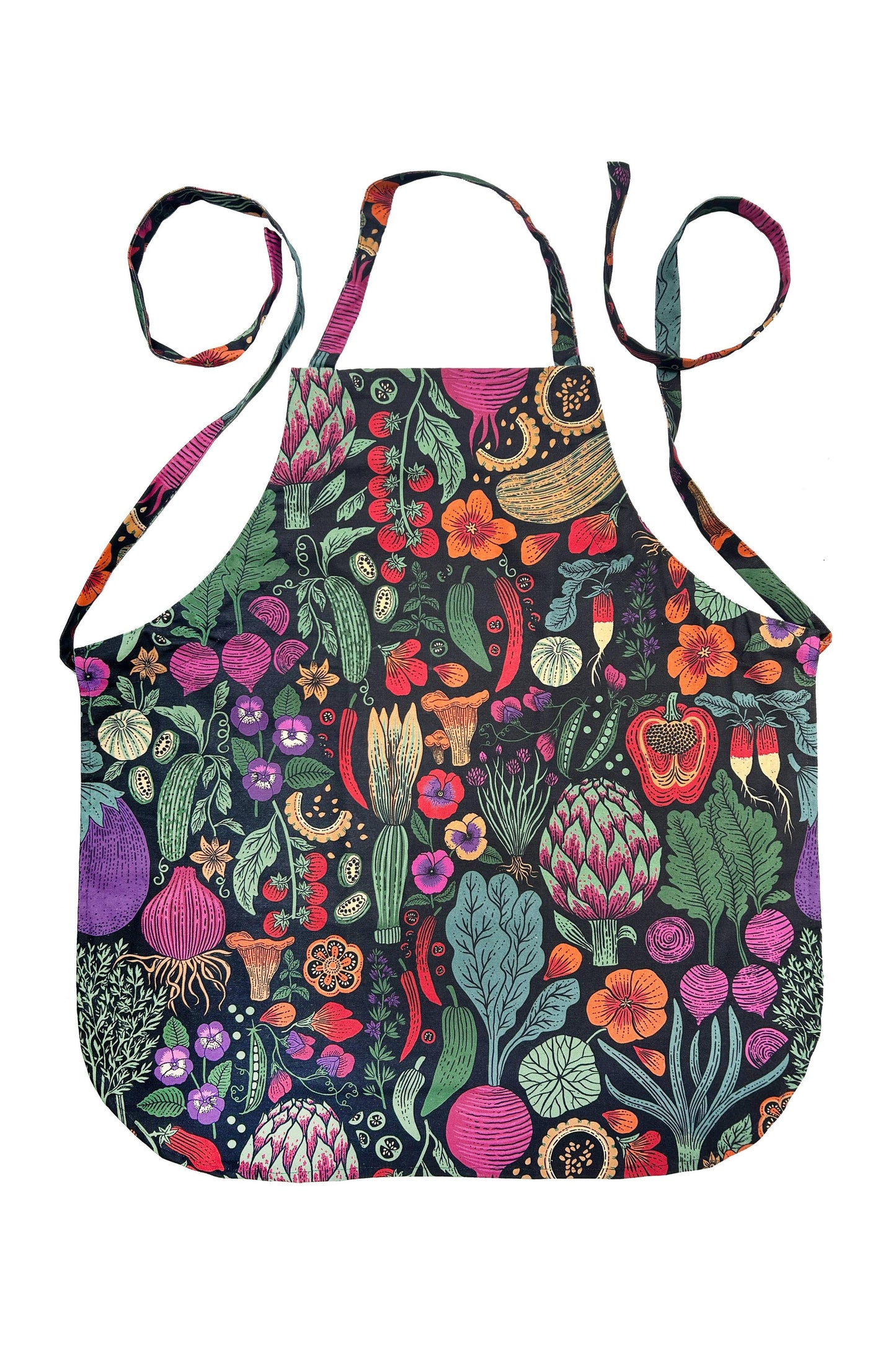 Organic Cotton Apron - Midnight Veggie