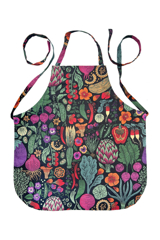 Organic Cotton Apron - Midnight Veggie