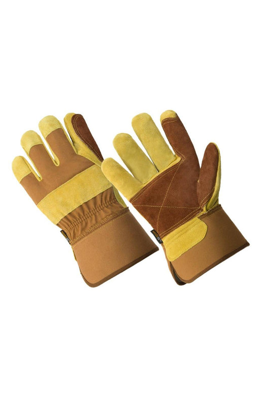 Work Gloves - Mustard and Brown (Double Leather)