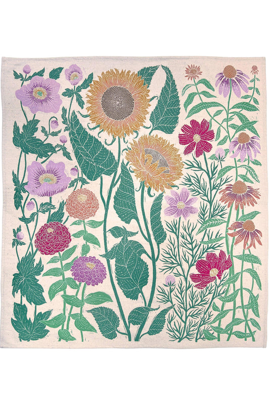 Organic Cotton Tea Towel - Summer Garden