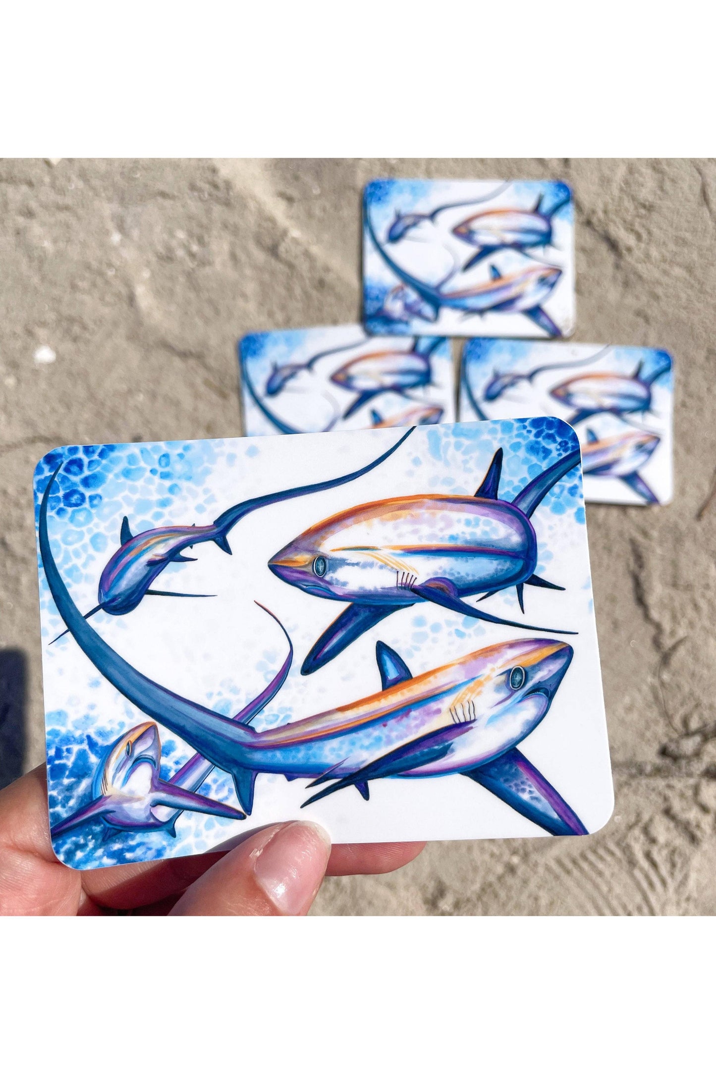 Thresher Sharks Waterproof Sticker
