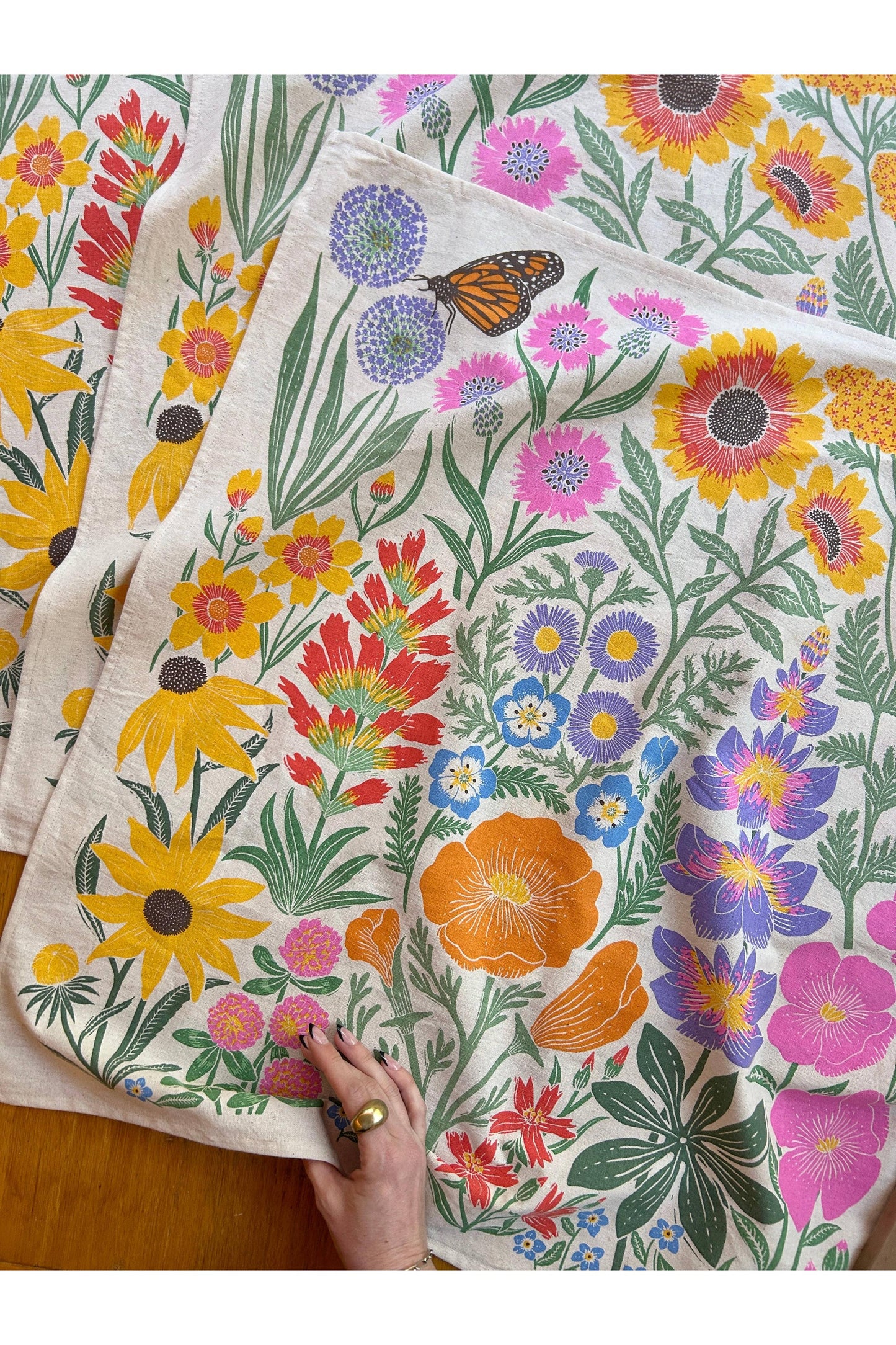 Organic Cotton Tea Towel - Wildflower