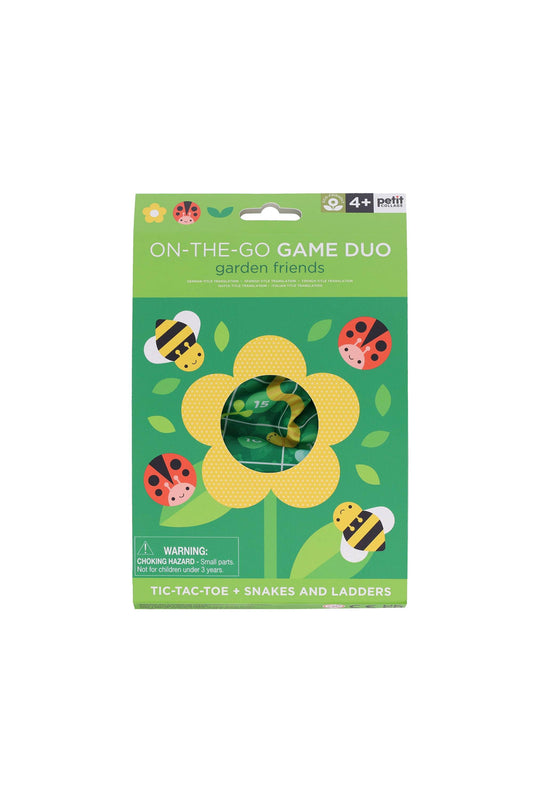 Bees & Bugs Travel Game Set – Tic-Tac-Toe + Snakes & Ladders